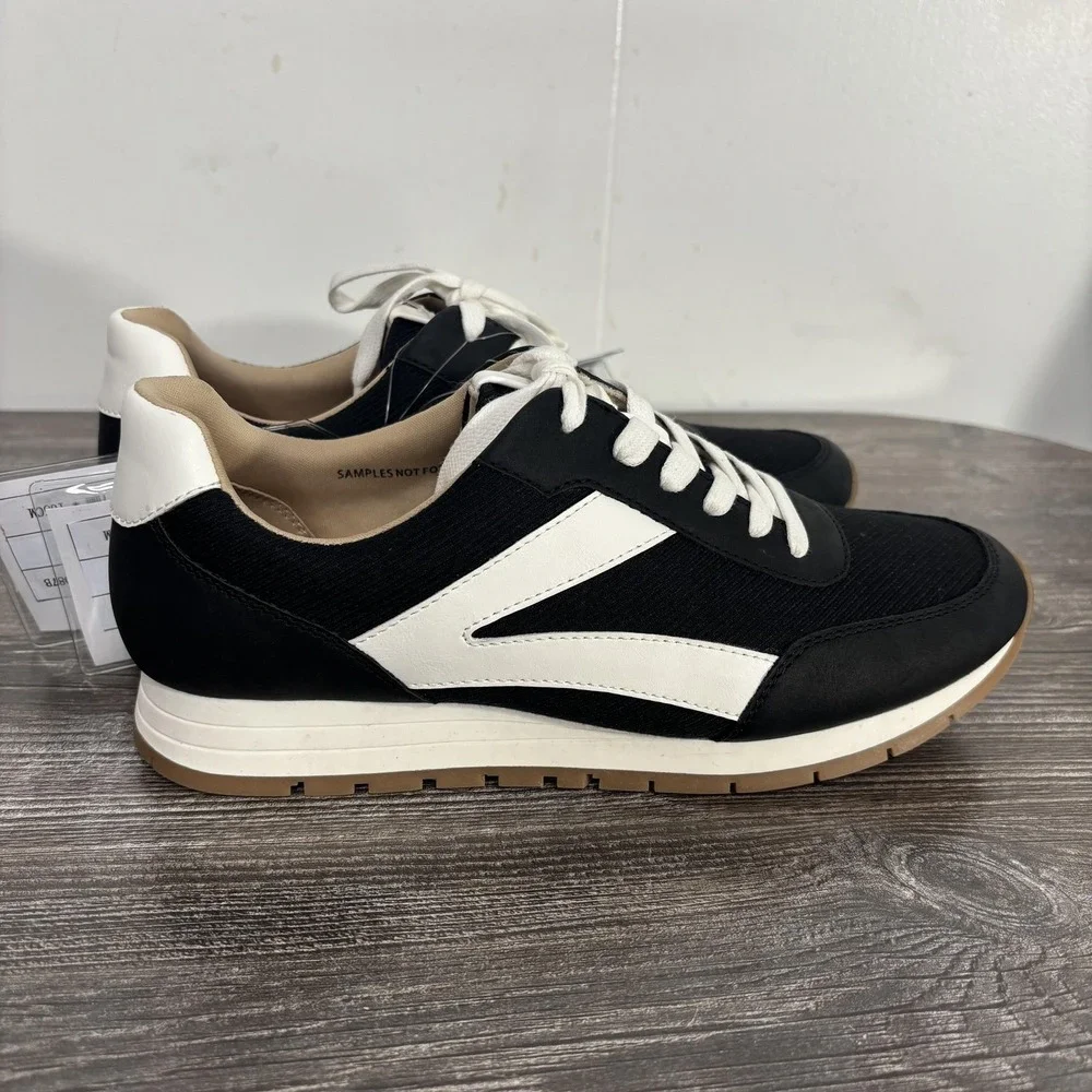 Denver Hayes Braylee Shoes Mens Size 8 Black White Casual Sneaker Sample Lace Up